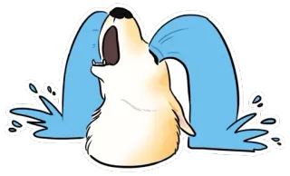 😭 menangis, sedih, anjing, hewan, air mata, kartun telegram sticker