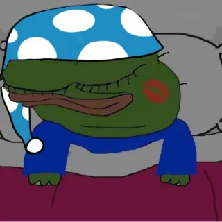 😴 Pepe the Frog pepe, rana, meme, durmiendo, lindo, dibujos animados telegram sticker