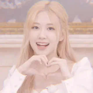 🍹 Rose rosa, K-pop, cantora, coração, mulher telegram sticker