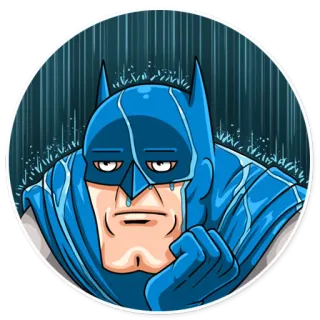 🌧 Batman batman, cartoon, sad, crying, superhero telegram sticker