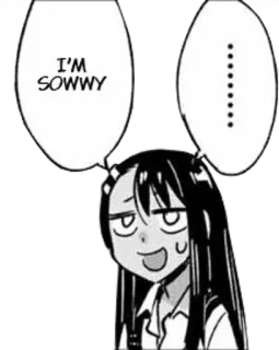 🖤 I'M SOWWY anime, manga, sorry, apology, cute, funny telegram sticker