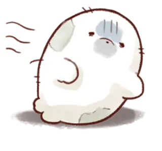 😰 Hoạt hình, Dễ thương, Động vật, Chạy, Trắng whatsapp sticker