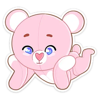 ☺️ pegatina, lindo, rosa, osito de peluche, kawaii, dibujo animado telegram sticker