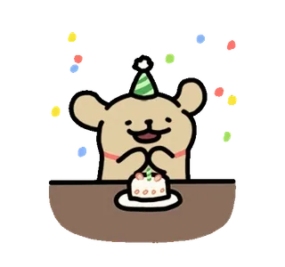 🦮 chien, anniversaire, gâteau, fête, mignon telegram sticker