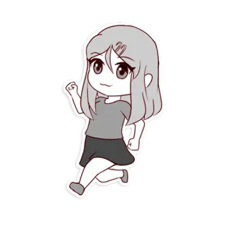 🚶‍♀ Chibi, Meisje, Cartoon, Anime, Rennen, Schattig telegram sticker