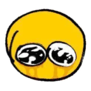 🥺 traurig, emoji, weinend, gelb, digitale Kunst telegram sticker