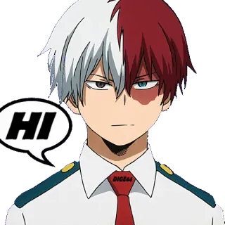 👋 Shoto Todoroki My Hero Academia HI Anime, Sticker, My Hero Academia, Shoto Todoroki, Hallo, Gruß telegram sticker
