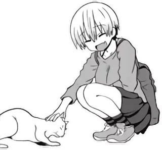 🐱 Аниме, Кот, Девушка, Манга, Милый telegram sticker
