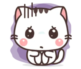 😰 mèo, mèo con, dễ thương, kawaii, động vật, nhãn dán, buồn, khó chịu whatsapp sticker