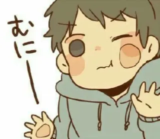 😖 むにー Dibujos animados, Lindo, Anime, Japonés, Personaje, Arte, Ilustración telegram sticker