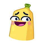 👍 banane, dessin animé, mignon, fruit, jaune, emoji telegram sticker
