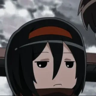 🧣 Mikasa Ackerman Attack on Titan 动漫, 伤心, 疲惫, 三笠, 阿克曼, 进击的巨人 telegram sticker