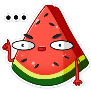 🤨 ... melancia, fruta, desenho animado, emoji, comida, adesivo whatsapp sticker