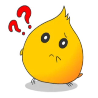 ❓ вопрос, в замешательстве, эмодзи, думающий, желтый, капля, милый telegram sticker