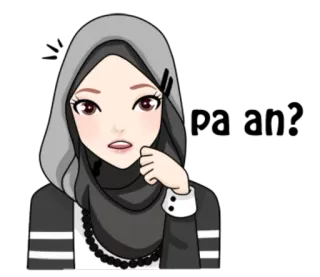 😌 Hiyab, Mujer musulmana, Pañuelo, Mujer, Islam, Persona, Dibujo animado telegram sticker