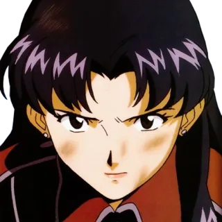 😠 Misato Katsuragi Neon Genesis Evangelion anime, misato, evangelion, nerv, character, serious, woman telegram sticker