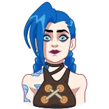 π Jinx Arcane Arcane, Jinx, League of Legends, Videogioco, Personaggio, capelli blu telegram sticker