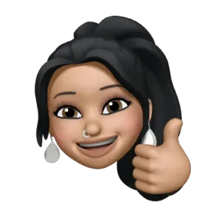 😸 Memoji, Emoji, Daumen hoch, Positiv, Zustimmung, Cartoon whatsapp sticker