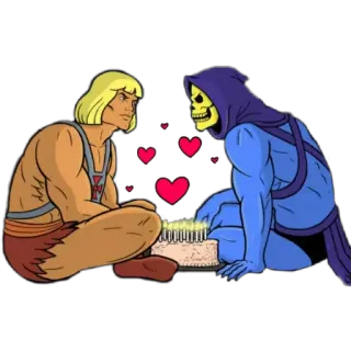 🙂 He-Man Masters of the Universe he-man, skeletor, cartoni animati, amore, compleanno, torta telegram sticker