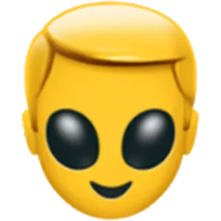 👱 emoji, face, alien, yellow, smile, cartoon whatsapp sticker