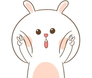 😌 thỏ, dễ thương, hoạt hình, động vật, nhãn dán telegram sticker