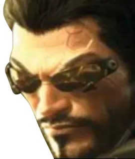 😠 Adam Jensen Deus Ex Adam Jensen, Deus Ex, augmentasi, Cyberpunk, Video game, Karakter, sibernetik telegram sticker