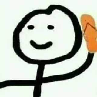 🔪 человечек, вьетнамки, мультфильм, каракули, рука, рука telegram sticker