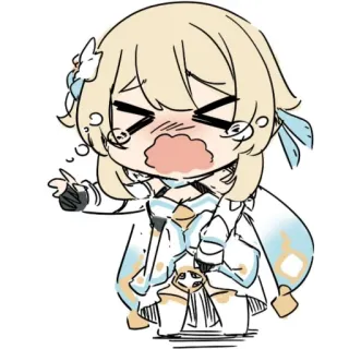 🏖 Lumine Genshin Impact anime, lumine, genshin impact, chibi, video game, cartoon, character telegram sticker