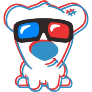 😎 cartoon, glasses, bear, animal, cute, 3d telegram sticker