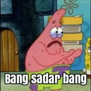 ➖ Patrick Star Spongebob Squarepants Bang sadar bang patrick star, spongebob, meme, triste, pleure telegram sticker