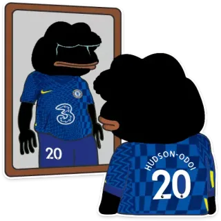 😭 Pepe the Frog HUDSON-ODOI 밈, Pepe the Frog, 첼시 FC, 허드슨-오도이, 축구, 스포츠 telegram sticker