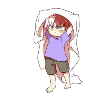 👻 Todoroki Shoto My Hero Academia Anime, My Hero Academia, Todoroki, Shoto, Chibi, Carino whatsapp sticker