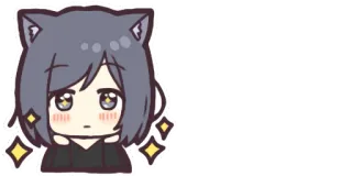 ❤️ oreilles de chat, animé, kawaii, chibi, mignon telegram sticker