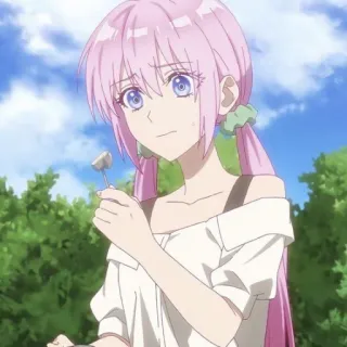 📎 Anime, Mädchen, pinke Haare, Charakter, süß, Essen telegram sticker