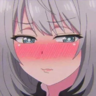 🧁 Anime, Ragazza, Arrossire, Carino, Faccia whatsapp sticker