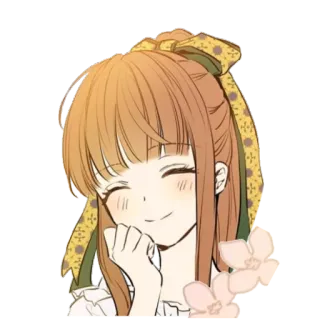😆 Anime, Menina, Sorriso, Feliz, Fofo whatsapp sticker