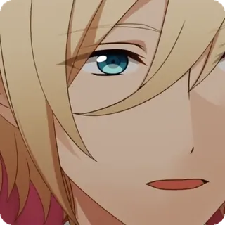 🧽 anime, blond haar, blauwe ogen, man telegram sticker