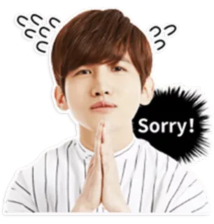 😔 Sorry! apology, sorry, expression, man, worry, regret telegram sticker