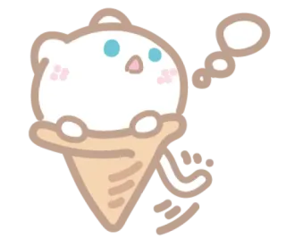 🍦 helado, gato, lindo, postre, comida, dibujos animados, animal, kawaii telegram sticker