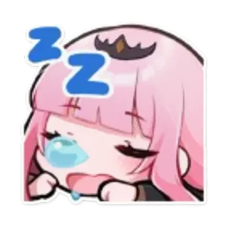 😴 Mori Calliope anime, vtuber, sleeping, cute, chibi telegram sticker