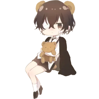 😐 Anime, Chibi, Cartoon, Bär, Teddybär telegram sticker