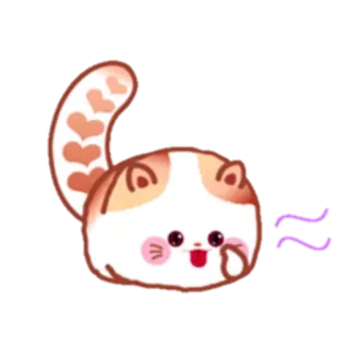 😜 gato, fofo, adesivo, animal, corações, kawaii, desenho animado telegram sticker