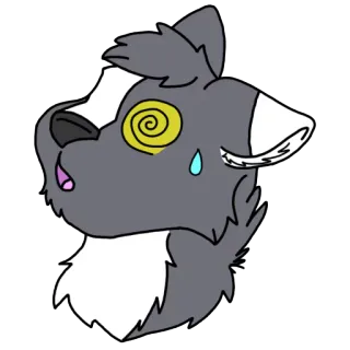 😲 dessin animé, étourdi, chien, animal, autocollant, épuisé, malade telegram sticker