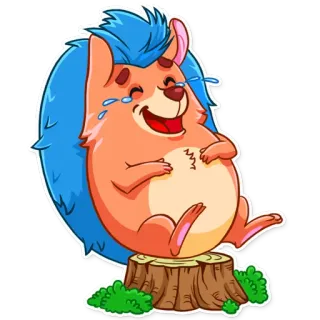 😂 riccio, ridere, cartone animato, animale, carino, adesivo telegram sticker