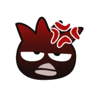 🦍 angry, emoji, annoyed, red, cartoon telegram sticker