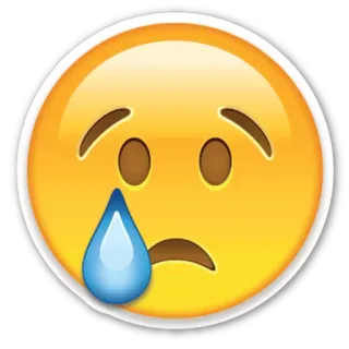 😢 emoji, sad, crying, tear, emotion, face, expression telegram sticker