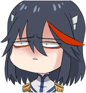 😟 Ryuko Matoi Kill la Kill Anime, Postać, Kill la Kill, Ryuko Matoi, Śmieszne, Emocje telegram sticker