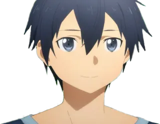 🙂 Kirito Sword Art Online anime, Kirito, Sword Art Online, character, avatar telegram sticker