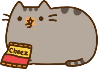 🍟 Cheez Katze, Cartoon, Snack, Käse, Essen, niedlich telegram sticker