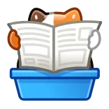 🚽 gato, leitura, jornal, animal, animal de estimação, desenho animado telegram sticker